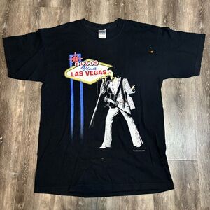 Vintage 2002 1970 Las Vegas Elvis Presley Rock T Shirt Large